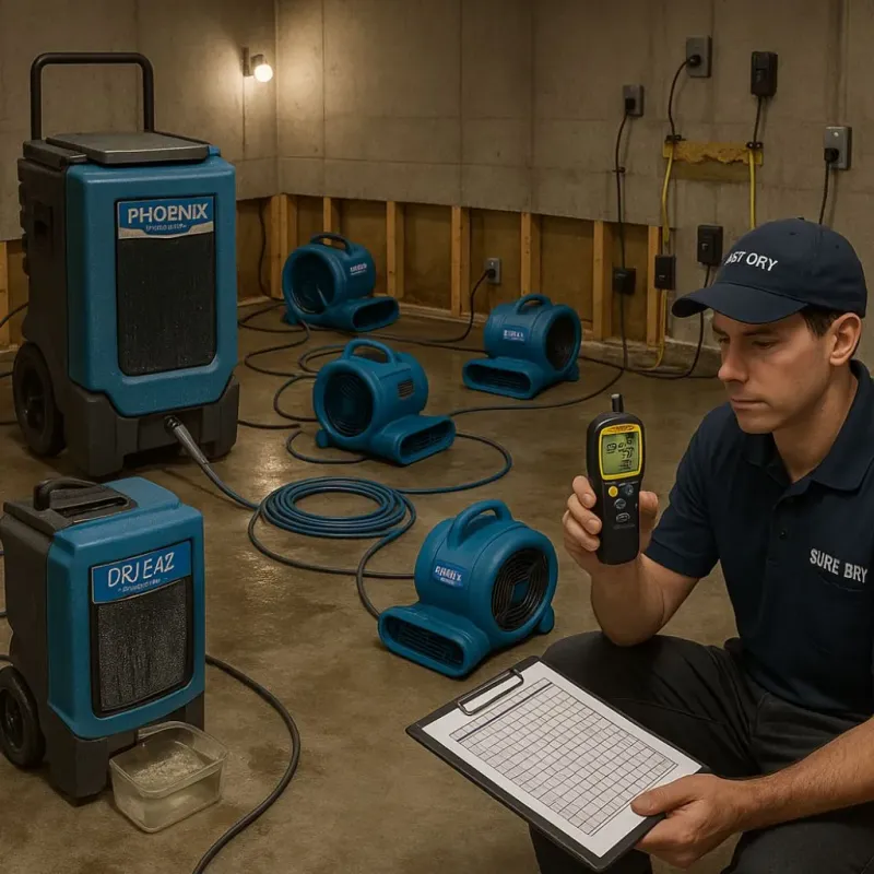 Structural Drying and Dehumidification process in Crimora, VA